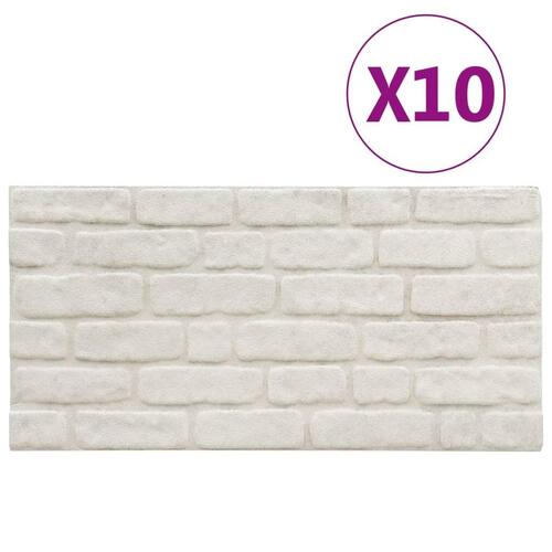 3D-vægpaneler 10 stk. EPS murstensdesign hvid