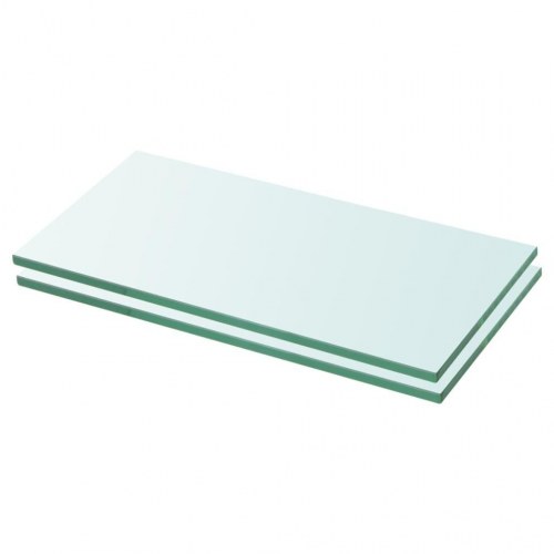 Hylder 2 stk. glaspanel 20 × 30 cm - klar, hærdet glas