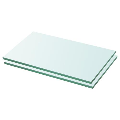 Hylder 2 stk. glaspanel 30 x 12 cm klar