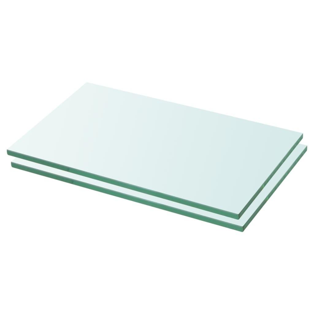 Hylder 2 stk. glaspanel 30 x 12 cm klar