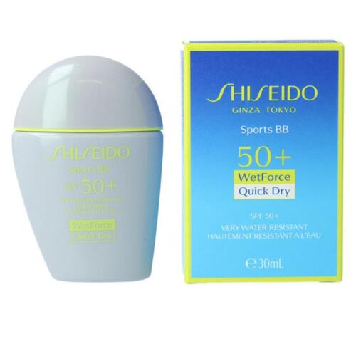 Fugtgivende Creme med Makeupeffekt Sun Care Sports Shiseido SPF50+ (12 g) medium dark