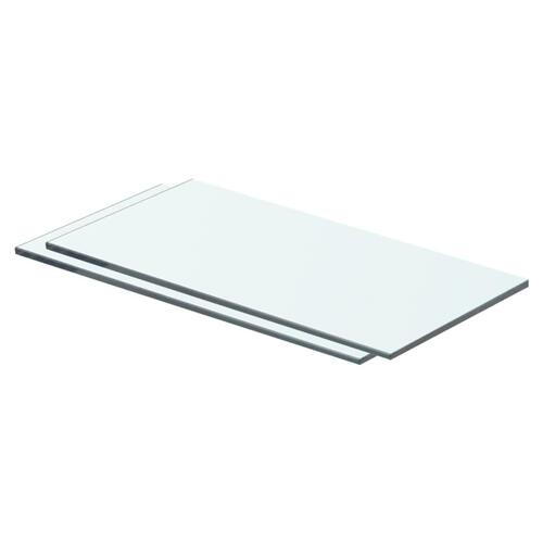 Hylder 2 stk. glaspanel 40 x 15 cm klar