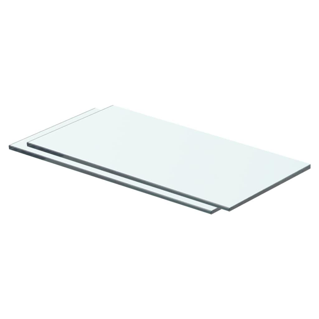 Hylder 2 stk. glaspanel 40 x 15 cm klar