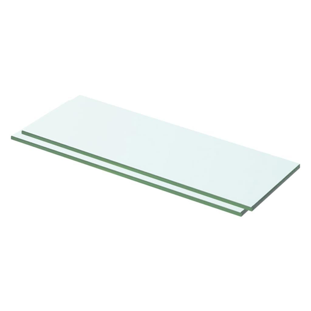 Hylder 2 stk. glaspanel 50 x 12 cm klar