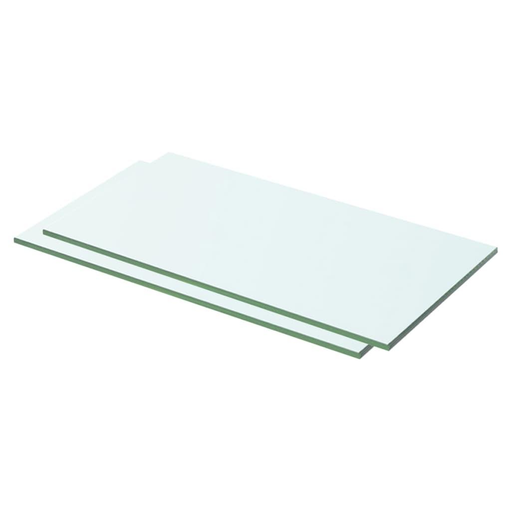 Hylder 2 stk. glaspanel 50 x 20 cm klar