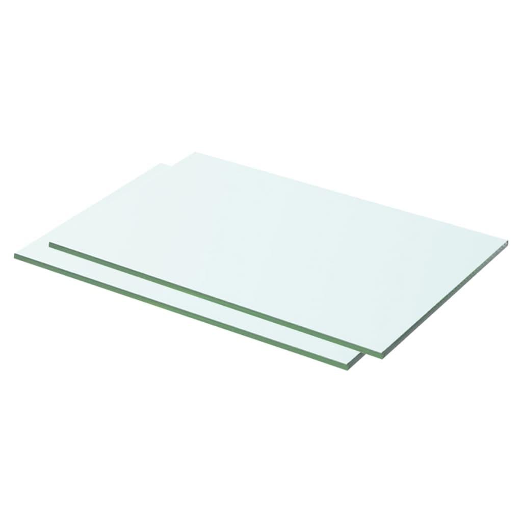 Hylder 2 stk. glaspanel 50 x 25 cm klar