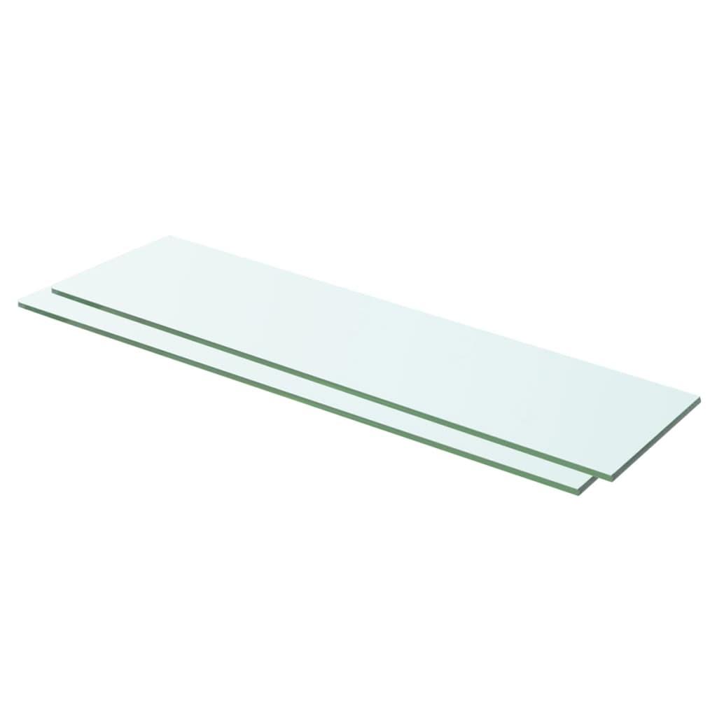 Hylder 2 stk. glaspanel 60 x 12 cm klar billede