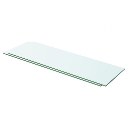 Hylder 2 stk. i hærdet glas 60 × 15 cm - klar