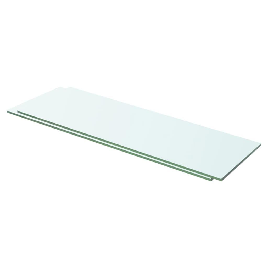 Hylder 2 stk. glaspanel 60 x 15 cm klar billede