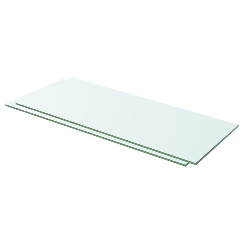 Hylder 2 stk. glaspanel 60 x 20 cm klar