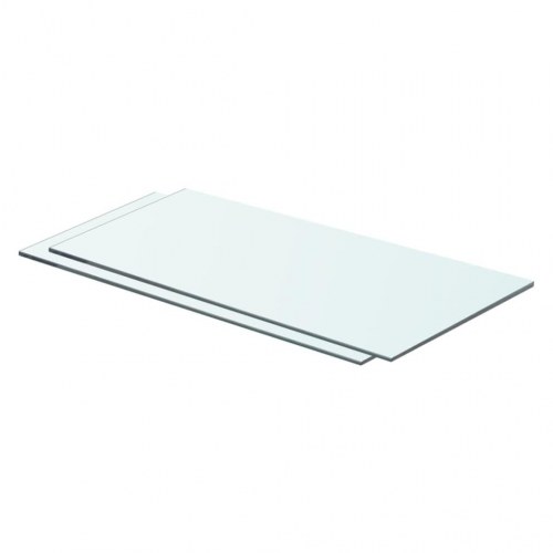 Hylder - 2 stk. glaspanel 60 × 25 cm, klar