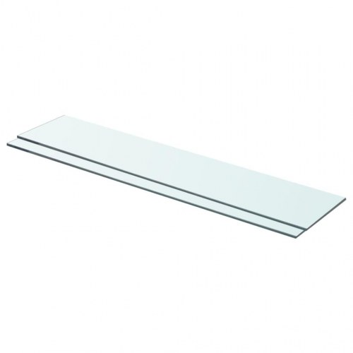 Hylder 2 stk. glaspanel 70 x 15 cm - klar, hærdet glas