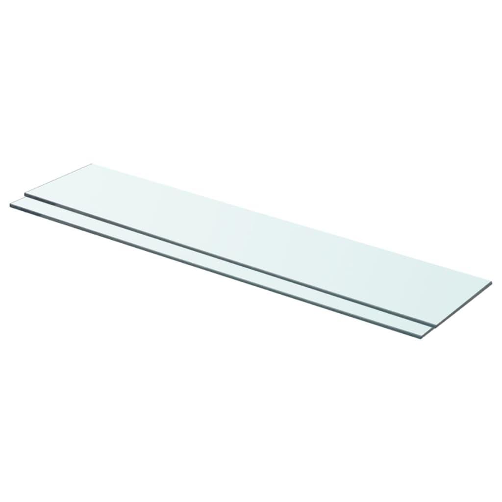 Hylder 2 stk. glaspanel 70 x 15 cm klar billede