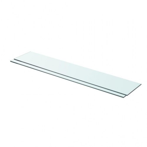 Glashylder 2 stk. - klar 80 × 15 cm, hærdet glas