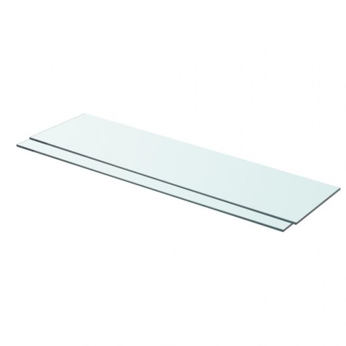 Hylder 2 stk. glaspanel 80 x 20 cm klar