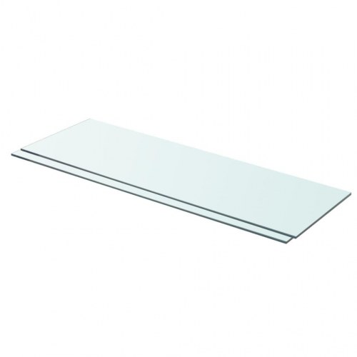 Hylder 2 stk. glaspanel 80 x 25 cm klar
