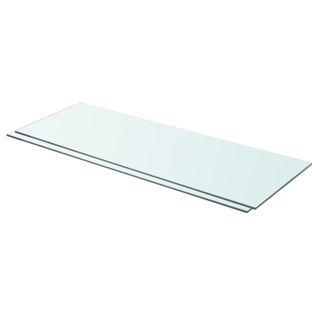 Hylder 2 stk. glaspanel 80 x 30 cm klar