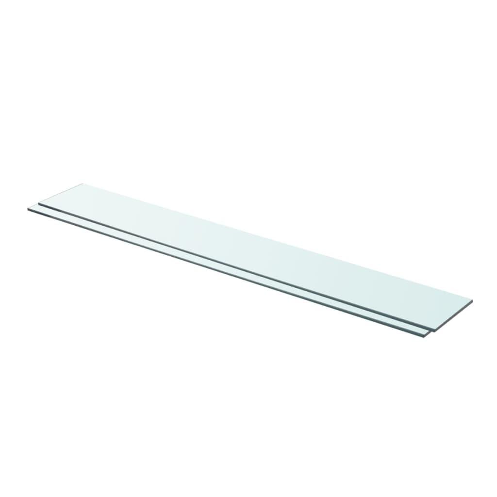 Hylder 2 stk. glaspanel 90 x 12 cm klar