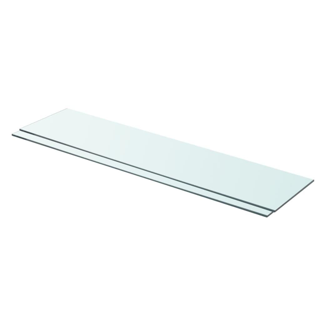 Hylder 2 stk. glaspanel 90 x 20 cm klar