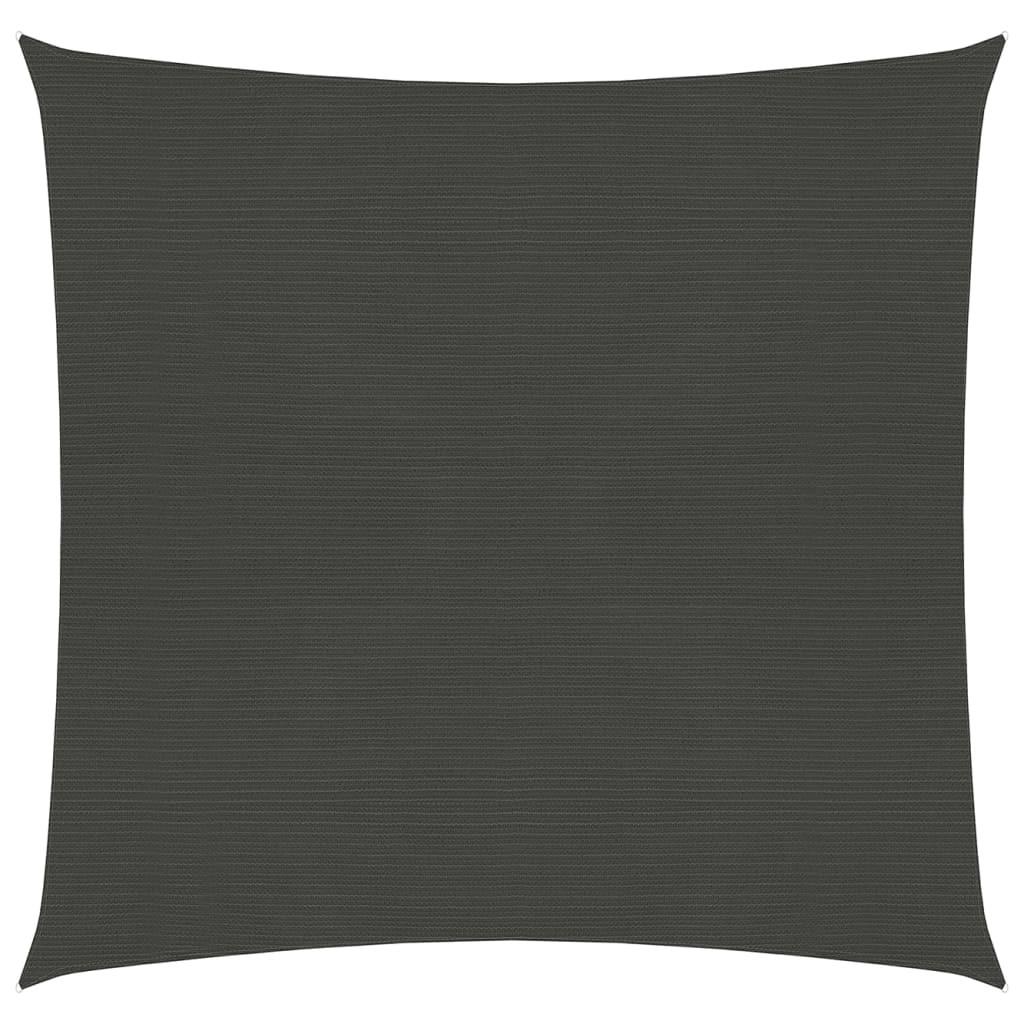 Solsejl 6x6 m 160 g/m² HDPE antracitgrå
