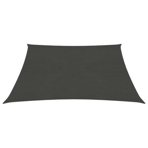 Solsejl 6x6 m 160 g/m² HDPE antracitgrå
