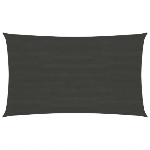 Solsejl 6×8 m - HDPE 160 g/m², antracitgrå rektangulær