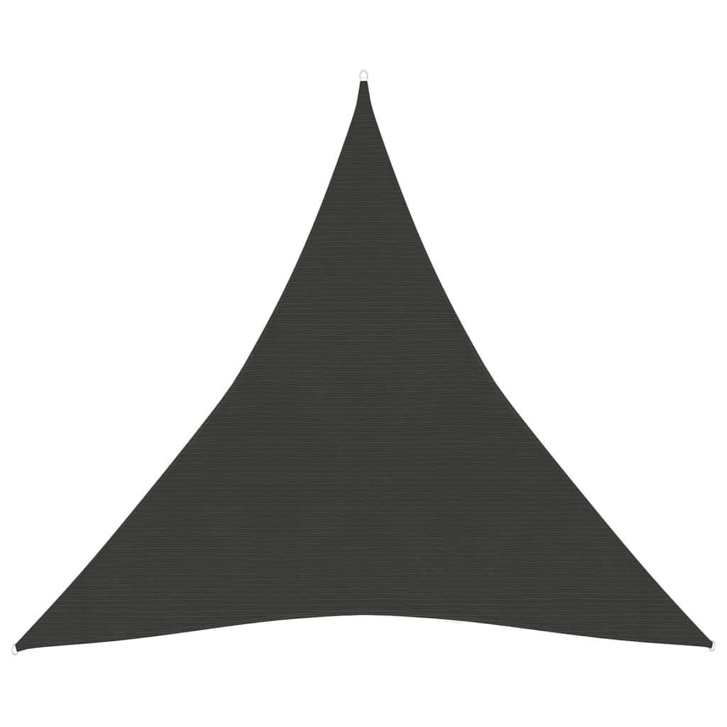 Solsejl 6x6x6 m 160 g/m² HDPE antracitgrå