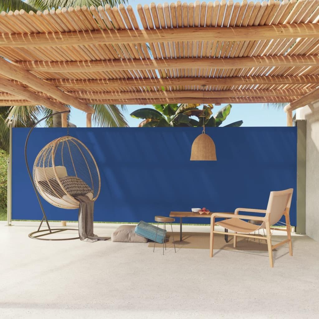 Sammenrullelig sidemarkise til terrassen 180x600 cm blå