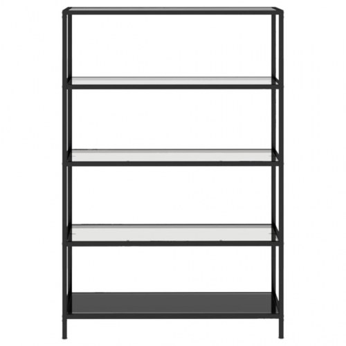 Reol 100x36x168 cm hærdet glas sort og transparent