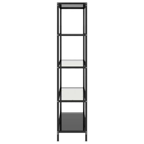 Reol 100x36x168 cm hærdet glas sort og transparent