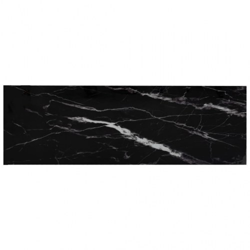 Reol 100x36x168 cm hærdet glas transparent og sort marmorlook
