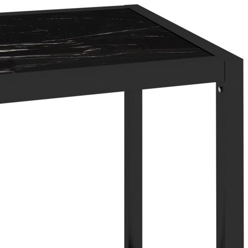 Reol 100x36x168 cm hærdet glas transparent og sort marmorlook