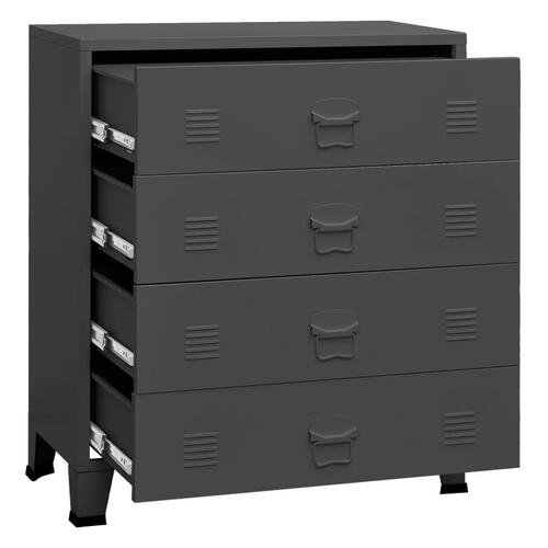 Industriel kommode 78x40x93 cm metal antracitgrå