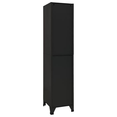 Skab 38x45x180 cm stål sort