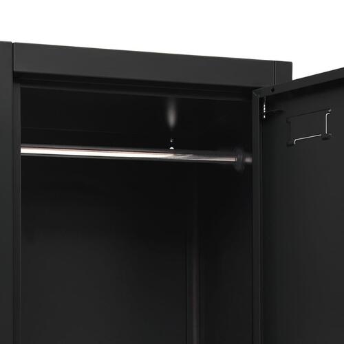 Skab 38x45x180 cm stål sort