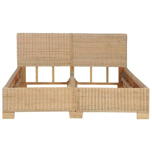 Håndvævet sengestel ægte rattan 140 x 200 cm