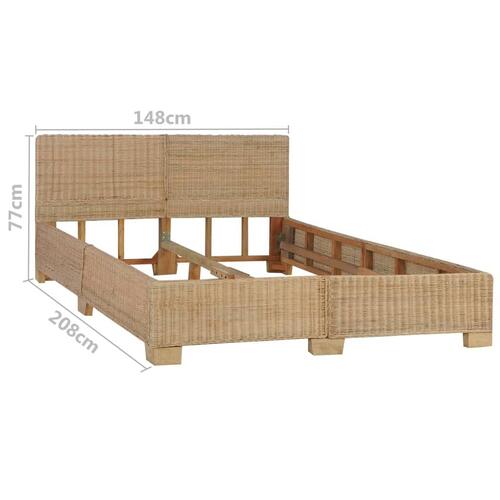 Håndvævet sengestel ægte rattan 140 x 200 cm