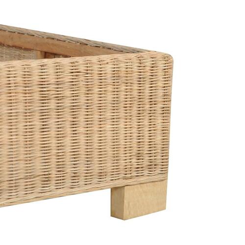 Sengestel ægte rattan håndvævet 180 x 200 cm