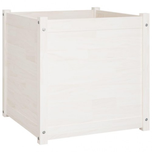 Plantekasser 2 stk. 60x60x60 cm massivt fyrretræ hvid