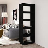 Bogreol/rumdeler 60x35x167 cm massivt fyrretræ sort
