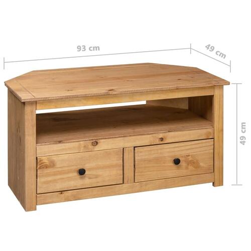 Tv-skænk 93 x 49 x 49 cm massivt fyrretræ Panama