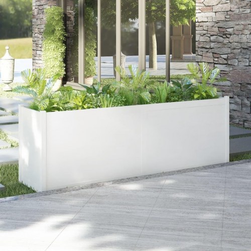 Plantekasse 200x50x70 cm massivt fyrretræ hvid