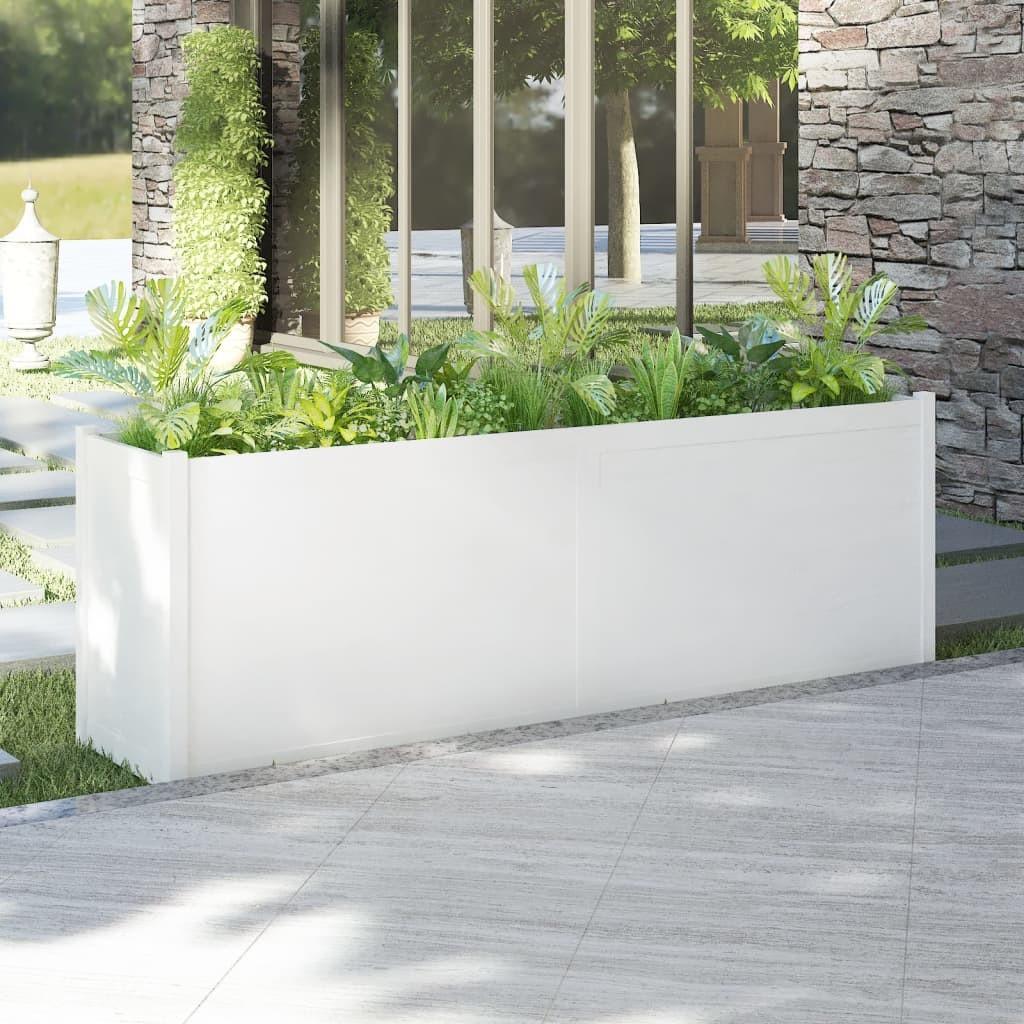 Plantekasse 200x50x70 cm massivt fyrretræ hvid