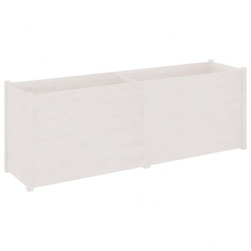 Plantekasse 200x50x70 cm massivt fyrretræ hvid