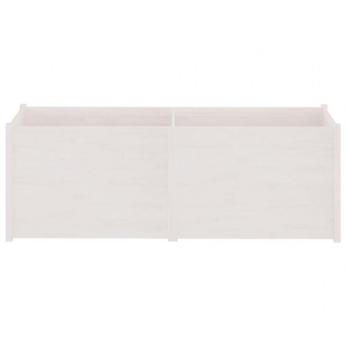 Plantekasse 200x50x70 cm massivt fyrretræ hvid