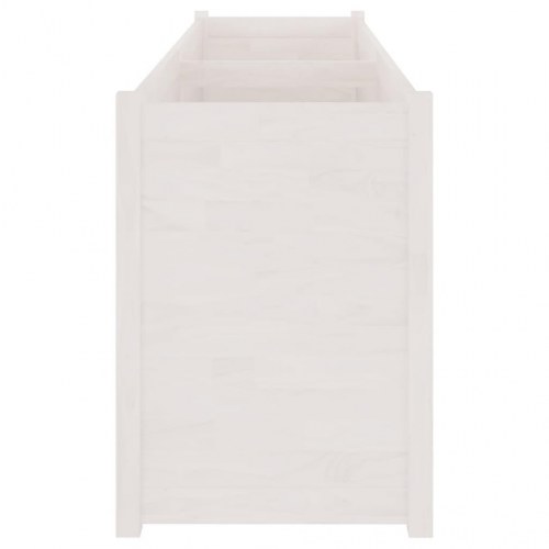 Plantekasse 200x50x70 cm massivt fyrretræ hvid