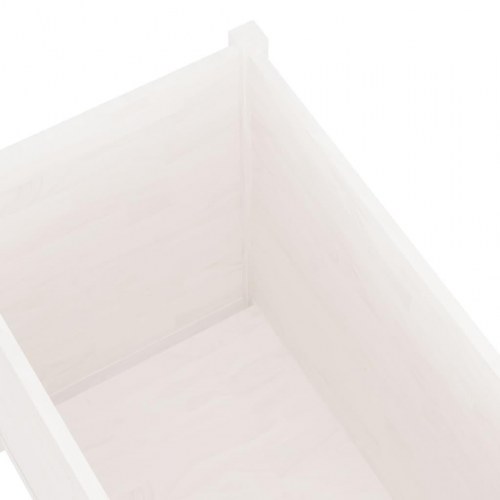 Plantekasse 200x50x70 cm massivt fyrretræ hvid