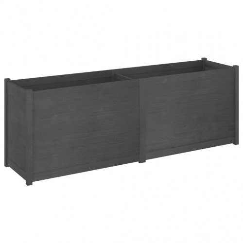 Plantekasse 200x50x70 cm massivt fyrretræ grå