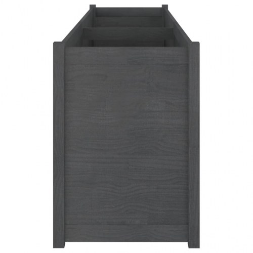Plantekasse 200x50x70 cm massivt fyrretræ grå