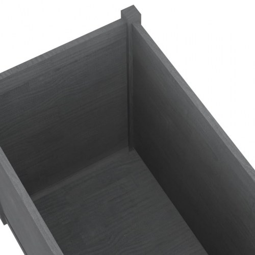 Plantekasse 200x50x70 cm massivt fyrretræ grå